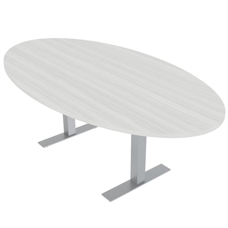 Skutchi Designs 45.25 in W, 84 in L, 29 in H, Engineered Wood Top, White HAR-OVL-46x84-T-WHCYPRESS